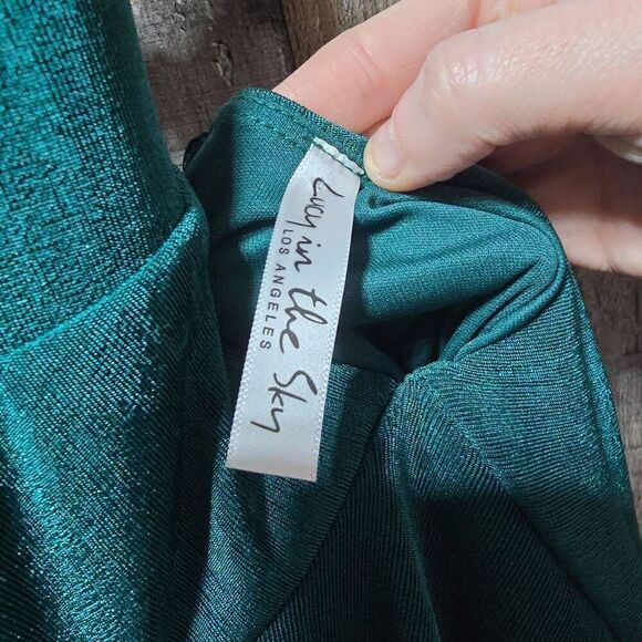 Lucy In The Sky Emerald Green Fit and Flare Mini Dress - Picture 4 of 5